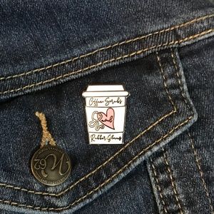 Coffee, Scrubs and Rubber Gloves Enamel Lapel Pin